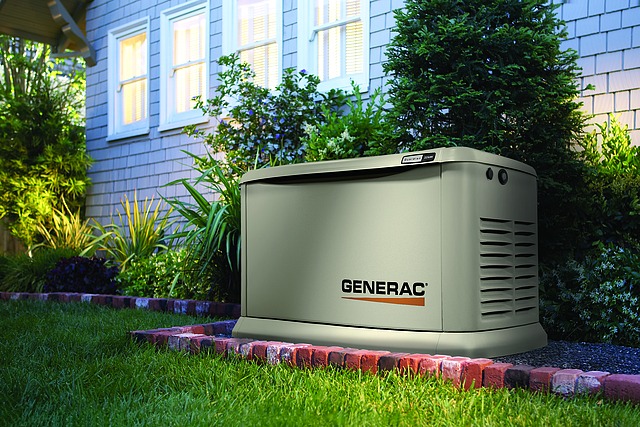 Completed Generac generator installation in a Fort Worth yard
