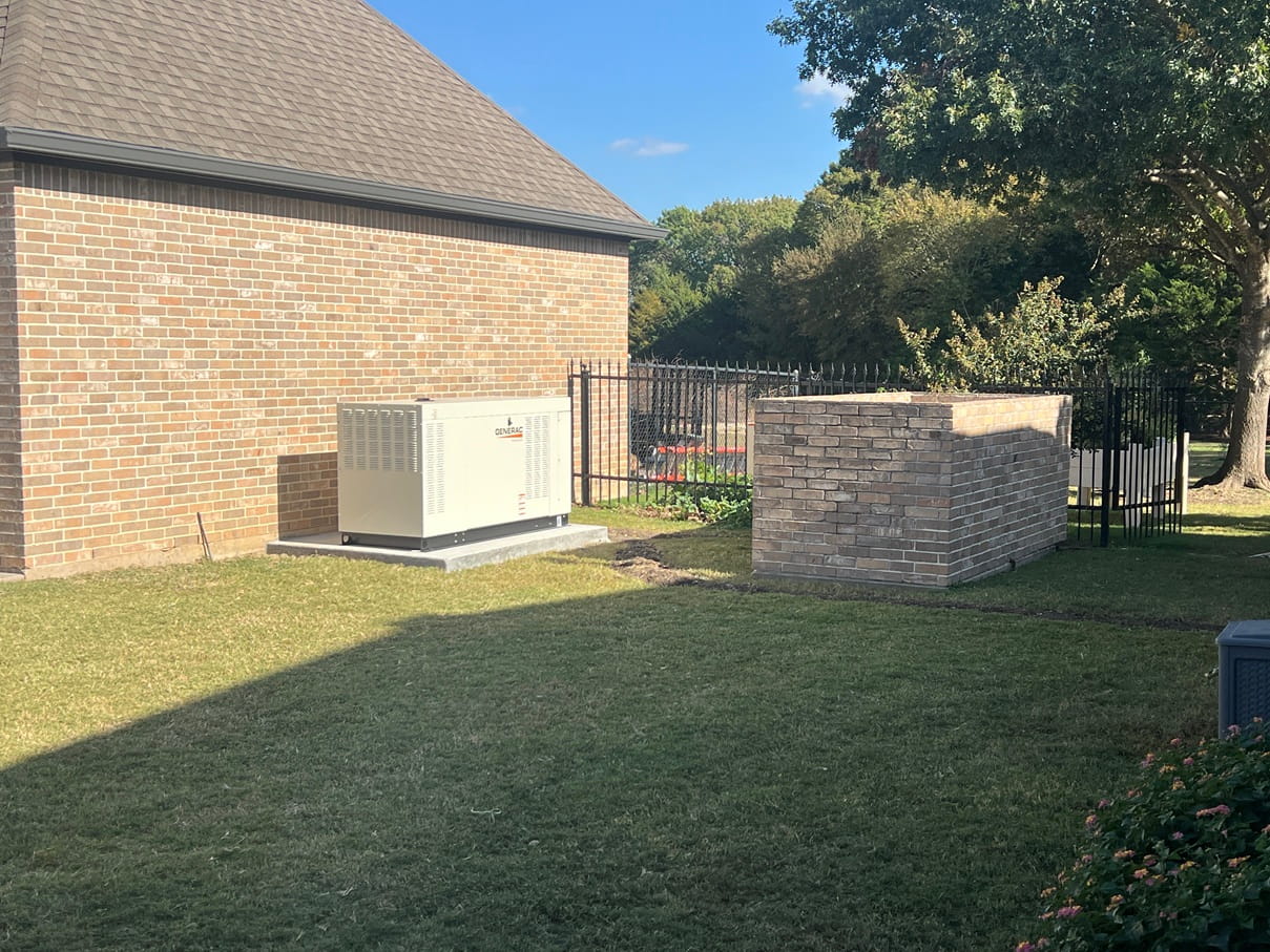 Completed HomeSafe generator installation, North Texas